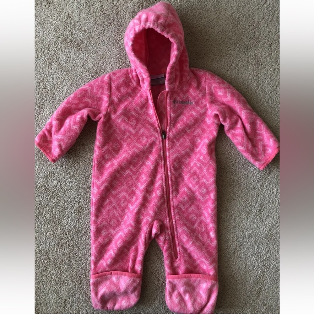 Columbia infant cuddle fleece suit size 6-12 month EUC
